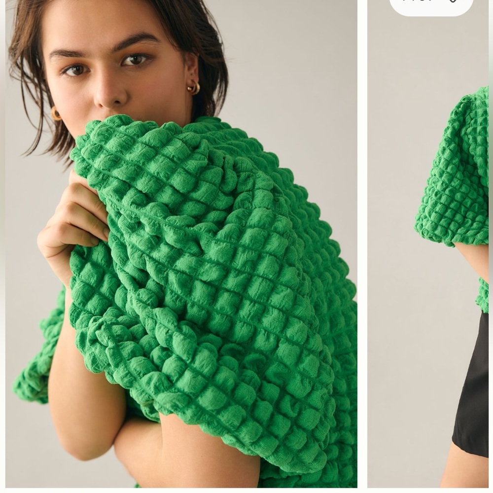 EUC Eri + Ali textured puff sleeve xxs